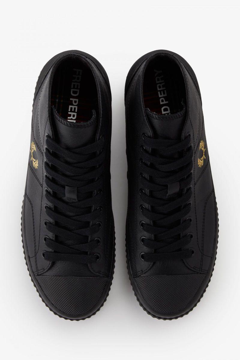 Black Fred Perry Hughes Mid Men's Shoes | PH 1136BEXC